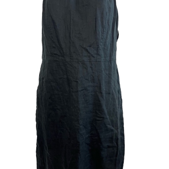 ANN TAYLOR LOFT Black 100% Linen Sleeveless Mini Length Lined High Neck Dress 6 - Picture 5 of 16